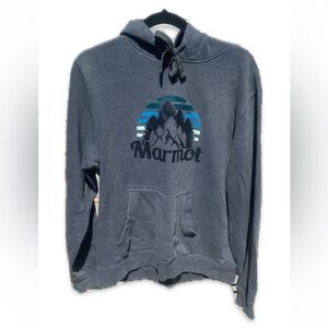 Marmot Charcoal Hoodie with Blue Accents